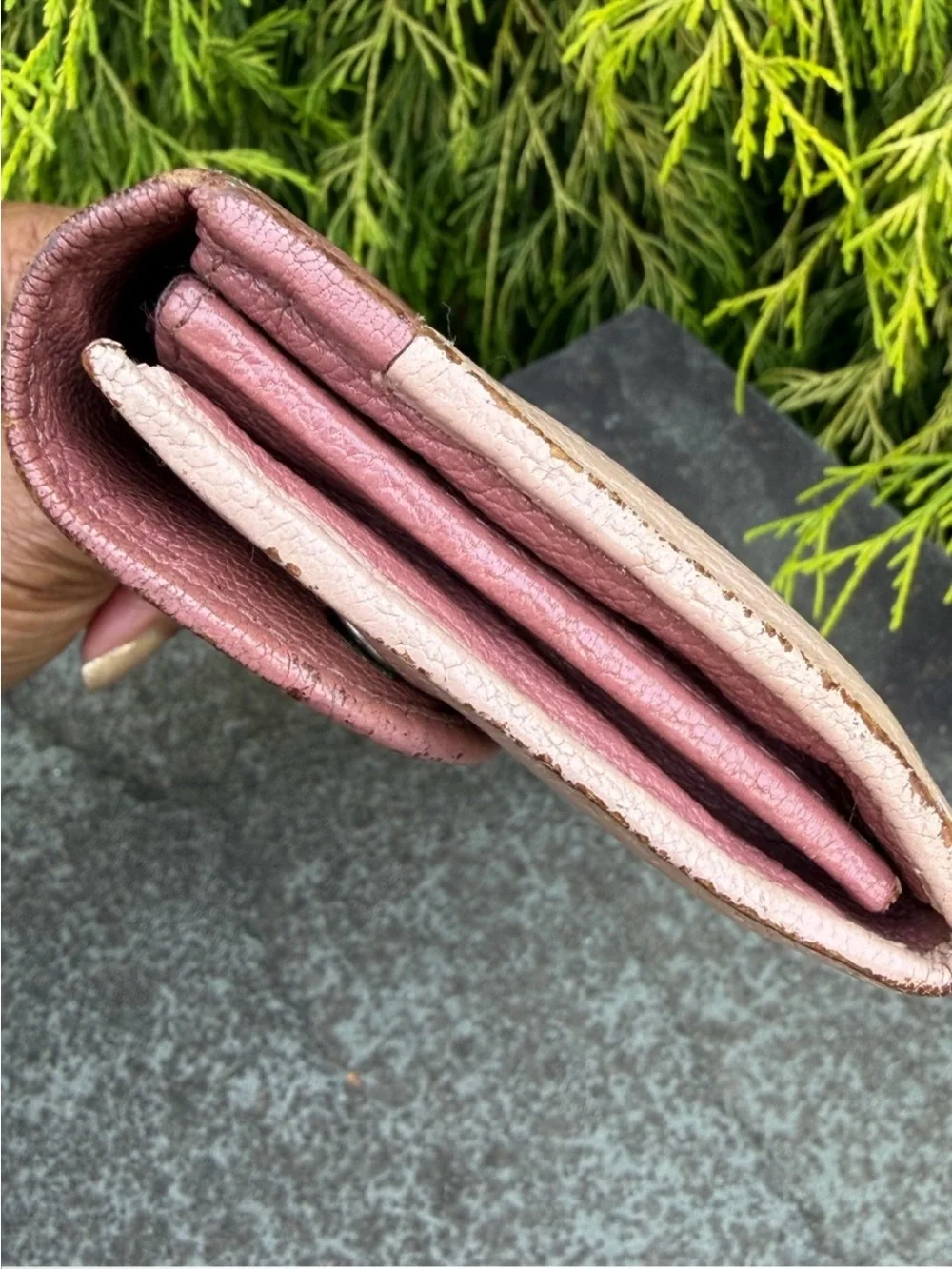 Miu Miu Two-Tone Mauve and Blush Leather Continental Wallet